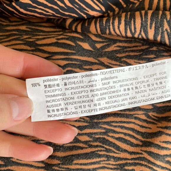 Zara Animal Print Midi Skirt with Thigh Split (No Belt) Size XS - Picture 9 of 11